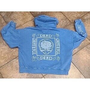EUC Lrg American Eagle Grateful Dead Hoodie Graphic Fleece Sweatshirt Cropped